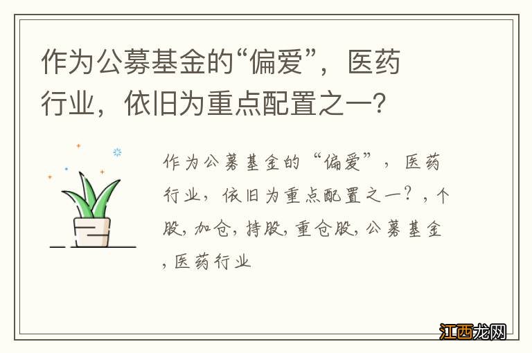 作为公募基金的“偏爱”，医药行业，依旧为重点配置之一？