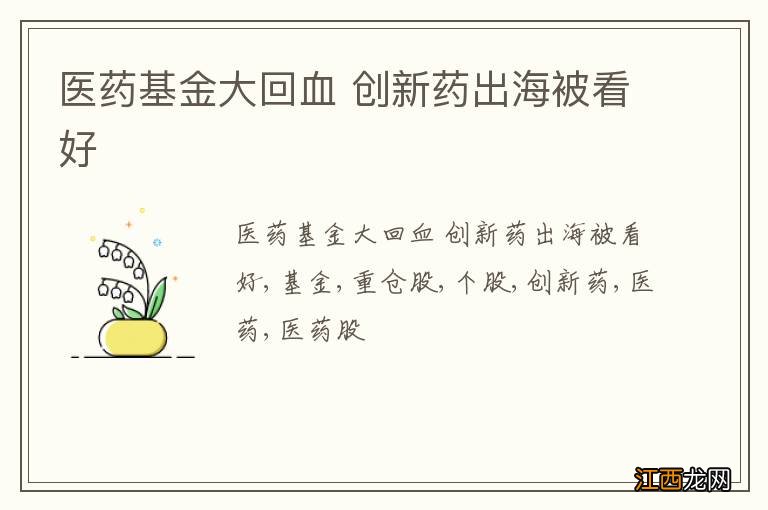 医药基金大回血 创新药出海被看好