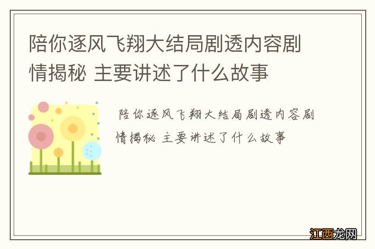 陪你逐风飞翔大结局剧透内容剧情揭秘 主要讲述了什么故事