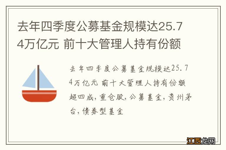 去年四季度公募基金规模达25.74万亿元 前十大管理人持有份额超四成