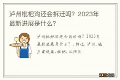 泸州枇杷沟还会拆迁吗？2023年最新进展是什么？