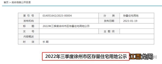 压力山大！徐州市区存量住宅用地公示，共111个项目