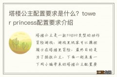 塔楼公主配置要求是什么？tower princess配置要求介绍