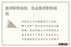 医师职称级别，执业医师职称级别