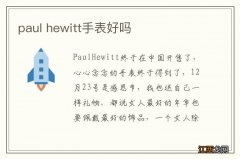 paul hewitt手表好吗