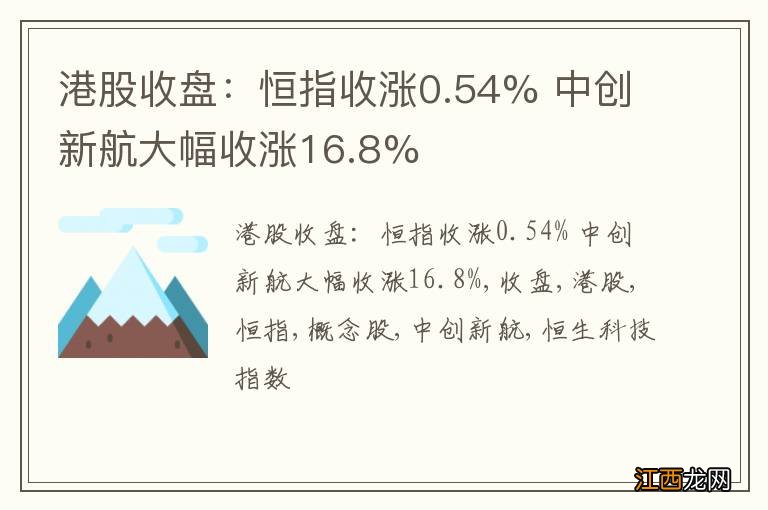 港股收盘：恒指收涨0.54% 中创新航大幅收涨16.8%