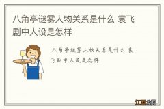 八角亭谜雾人物关系是什么 袁飞剧中人设是怎样