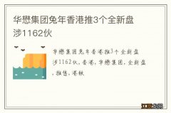 华懋集团兔年香港推3个全新盘 涉1162伙