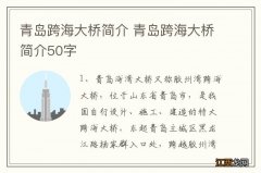 青岛跨海大桥简介 青岛跨海大桥简介50字