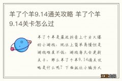 羊了个羊9.14通关攻略 羊了个羊9.14关卡怎么过