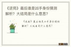 《逆局》最后谁是凶手身份猜测解析？大结局是什么意思？