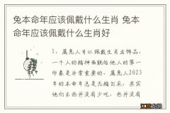 兔本命年应该佩戴什么生肖 兔本命年应该佩戴什么生肖好