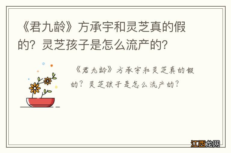 《君九龄》方承宇和灵芝真的假的？灵芝孩子是怎么流产的？