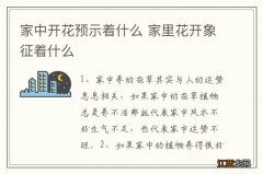 家中开花预示着什么 家里花开象征着什么