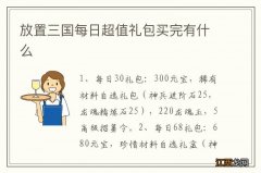 放置三国每日超值礼包买完有什么