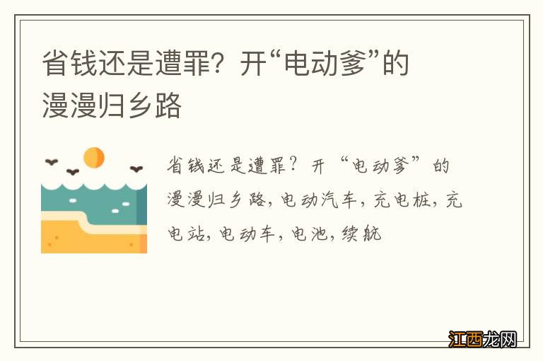 省钱还是遭罪？开“电动爹”的漫漫归乡路