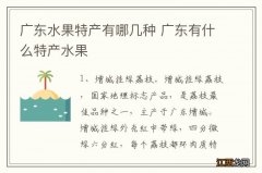 广东水果特产有哪几种 广东有什么特产水果