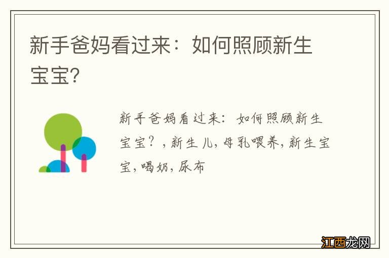 新手爸妈看过来：如何照顾新生宝宝？