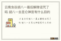 云南虫谷胡八一最后解除诅咒了吗 胡八一去昆仑神宫有什么目的