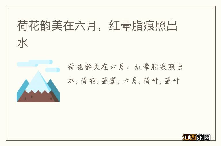 荷花韵美在六月,红晕脂痕照出水