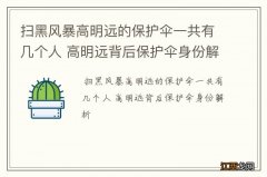 扫黑风暴高明远的保护伞一共有几个人 高明远背后保护伞身份解析