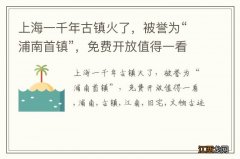 上海一千年古镇火了，被誉为“浦南首镇”，免费开放值得一看