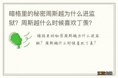 暗格里的秘密周斯越为什么进监狱？周斯越什么时候喜欢丁羡？