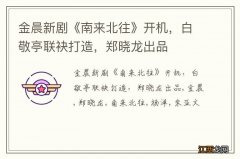 金晨新剧《南来北往》开机，白敬亭联袂打造，郑晓龙出品