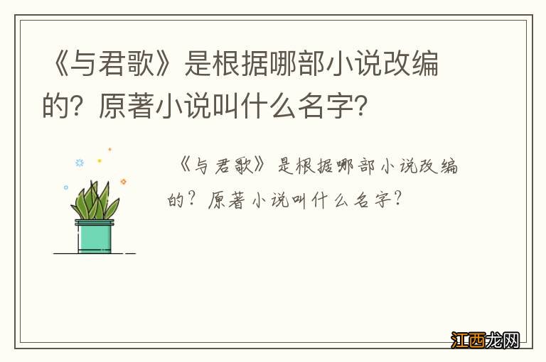 《与君歌》是根据哪部小说改编的？原著小说叫什么名字？