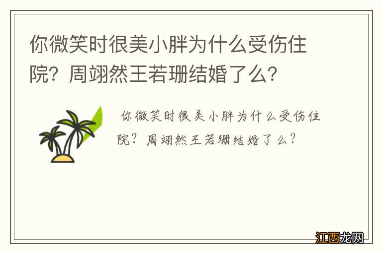 你微笑时很美小胖为什么受伤住院？周翊然王若珊结婚了么？