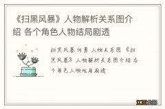 《扫黑风暴》人物解析关系图介绍 各个角色人物结局剧透