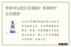 怀孕可以吃川贝母吗？怀孕吃什么比较好