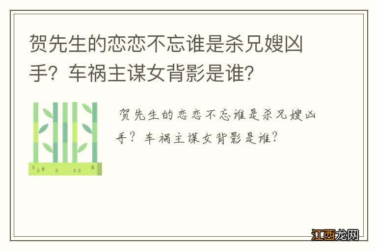 贺先生的恋恋不忘谁是杀兄嫂凶手？车祸主谋女背影是谁？