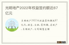 光明地产2022年权益签约额近87亿元