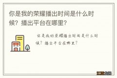 你是我的荣耀播出时间是什么时候？播出平台在哪里？