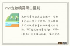 nyx定妆喷雾黑白区别