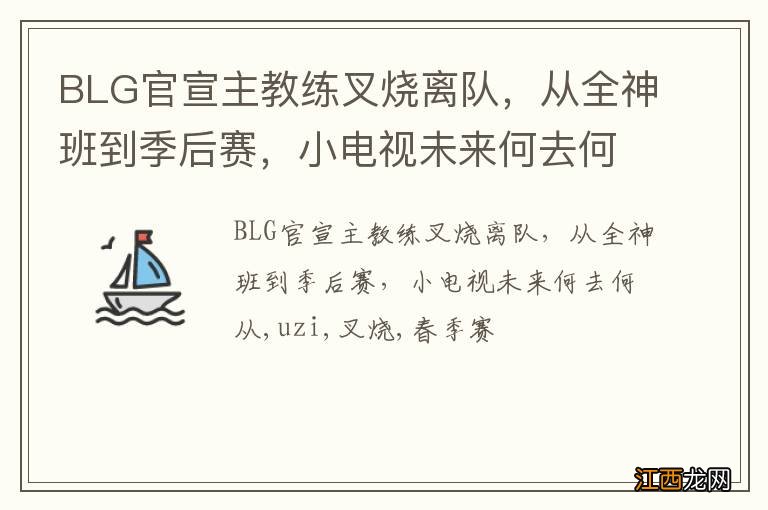 BLG官宣主教练叉烧离队，从全神班到季后赛，小电视未来何去何从