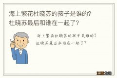 海上繁花杜晓苏的孩子是谁的？杜晓苏最后和谁在一起了？