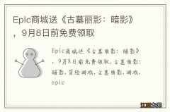 Epic商城送《古墓丽影：暗影》，9月8日前免费领取