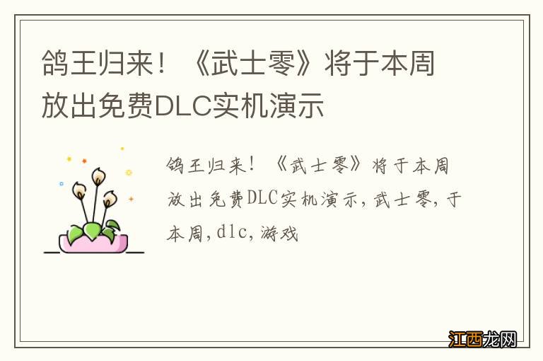 鸽王归来！《武士零》将于本周放出免费DLC实机演示