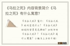 《马拉之死》内容背景简介《马拉之死》有什么寓意？