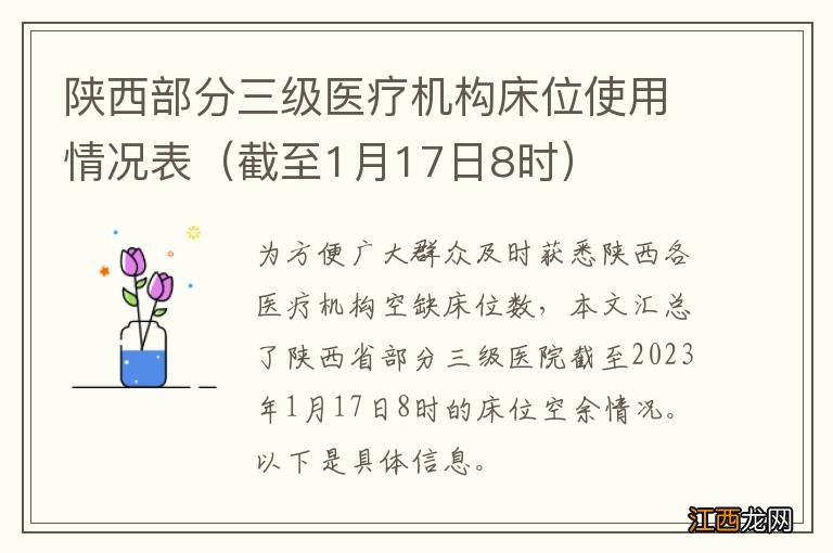 截至1月17日8时 陕西部分三级医疗机构床位使用情况表