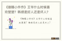 《御赐小仵作》王爷什么时候喜欢楚楚？韩绩是好人还是坏人？