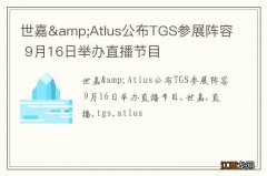 世嘉&amp;Atlus公布TGS参展阵容 9月16日举办直播节目