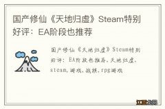 国产修仙《天地归虚》Steam特别好评：EA阶段也推荐