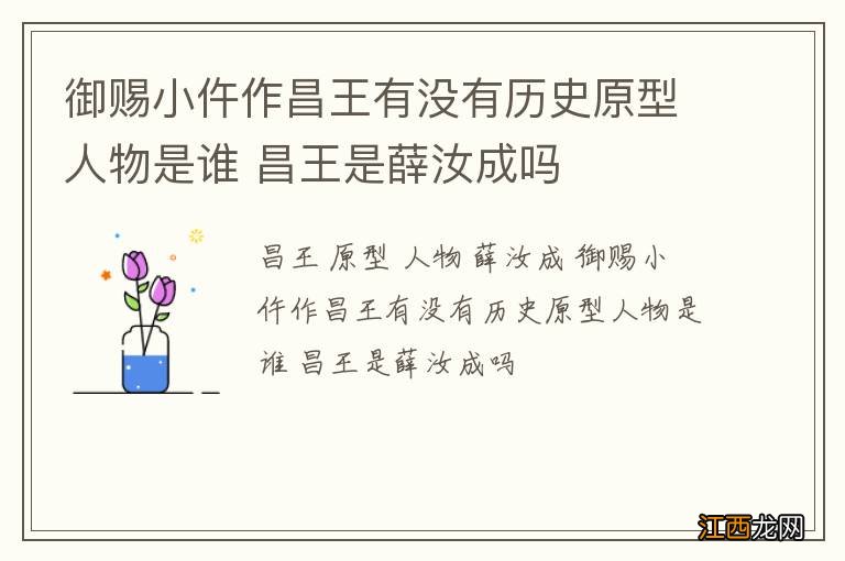 御赐小仵作昌王有没有历史原型人物是谁 昌王是薛汝成吗