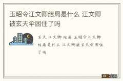 玉昭令江文卿结局是什么 江文卿被玄天伞困住了吗