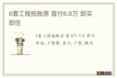 6套工程抵账房 首付6.6万 即买即住