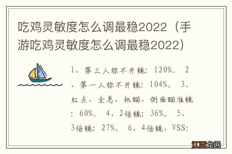 手游吃鸡灵敏度怎么调最稳2022 吃鸡灵敏度怎么调最稳2022