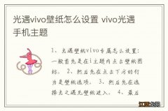 光遇vivo壁纸怎么设置 vivo光遇手机主题